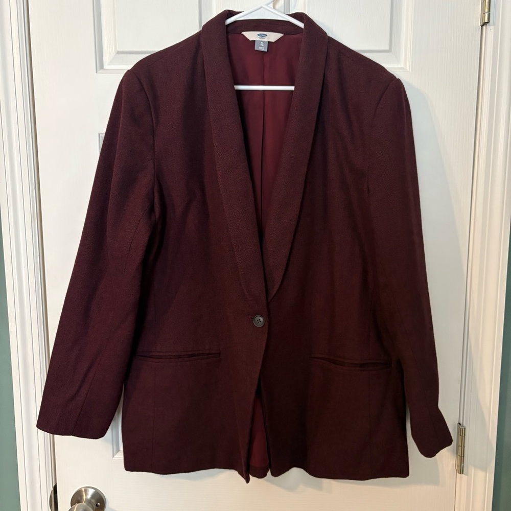 Old Navy Deep Burgundy Long Blazer Size XL